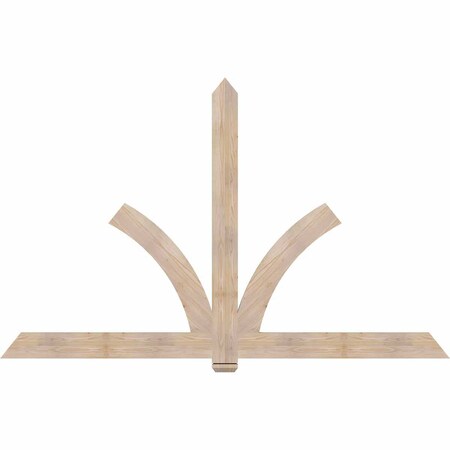 Ekena Millwork Redmond Smooth Timber Gable Bracket, Douglas Fir, 96"W x 60"H x 1 1/2"D x 5 1/2"F, 15/12 Pitch GBW096X60X0206RED00SDF